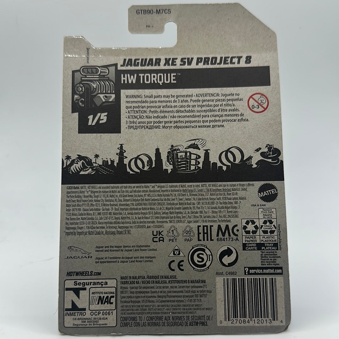 Jaguar XE SV Project 8 - HW Torque 1/5 Hotwheels Mainline 85/250 *Creased*
