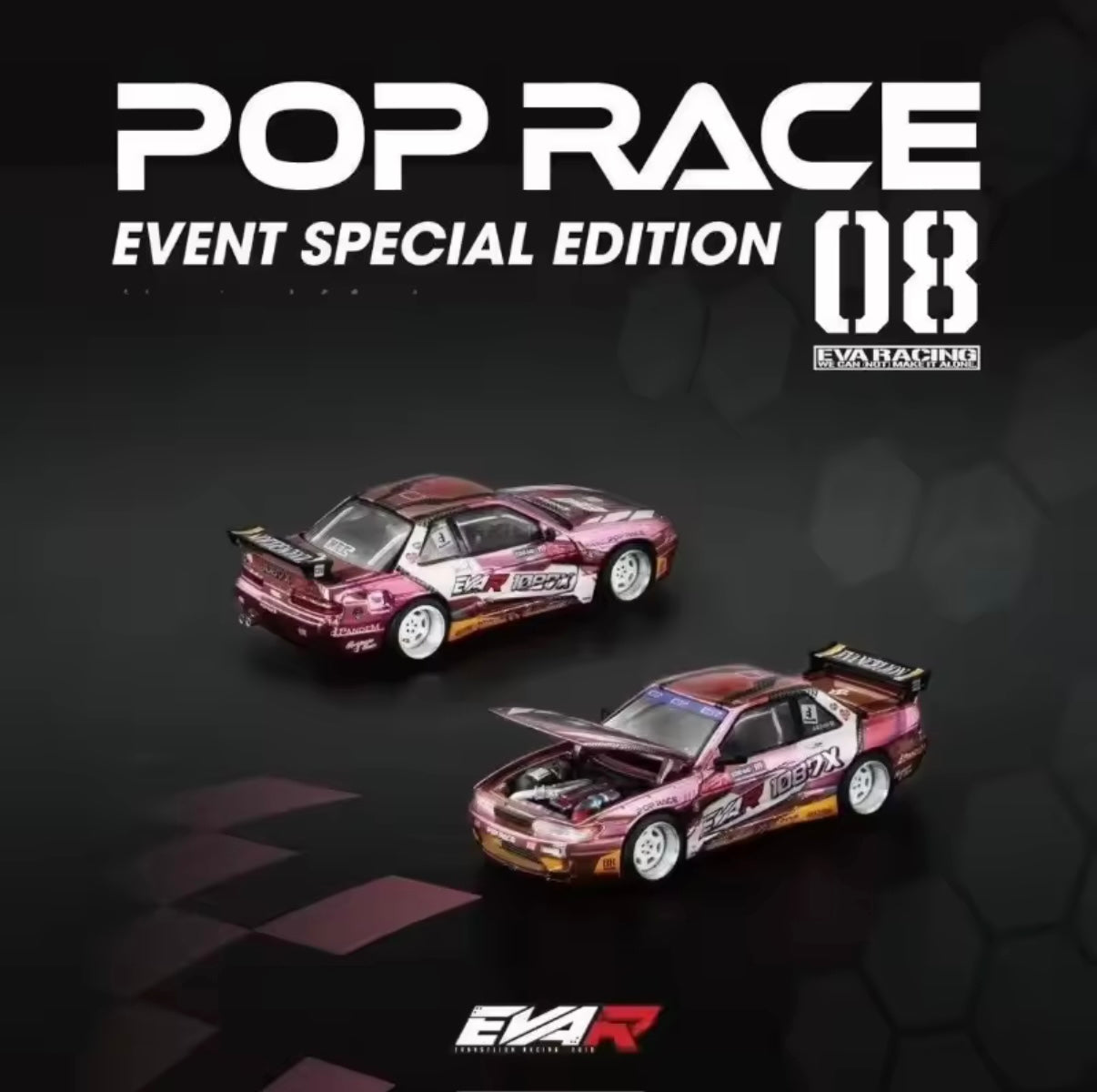 1/64 EVA RT POP RACE × 1087X PANDEM S13 Eva RT X 1087X Pandem Nissan Silvia S13 HEC 2025 Hobby Expo