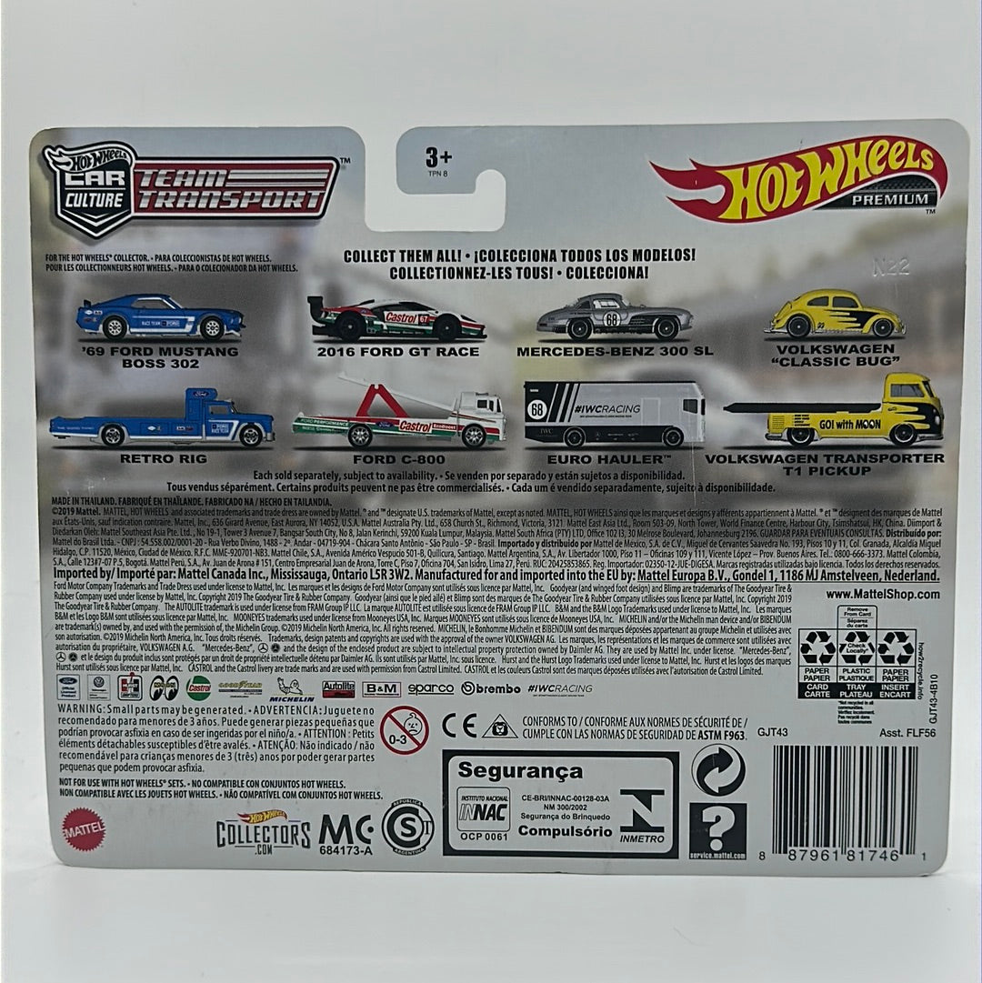 Mercedes-Benz 300 SL Euro Hauler #21 Team Transport Hotwheels Premium *CHECK CONDITION*