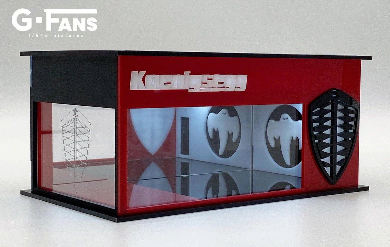 KOENIGSEGG DEALERSHIP Showroom Diorama Display with LED Lights G-FANS 1:64
