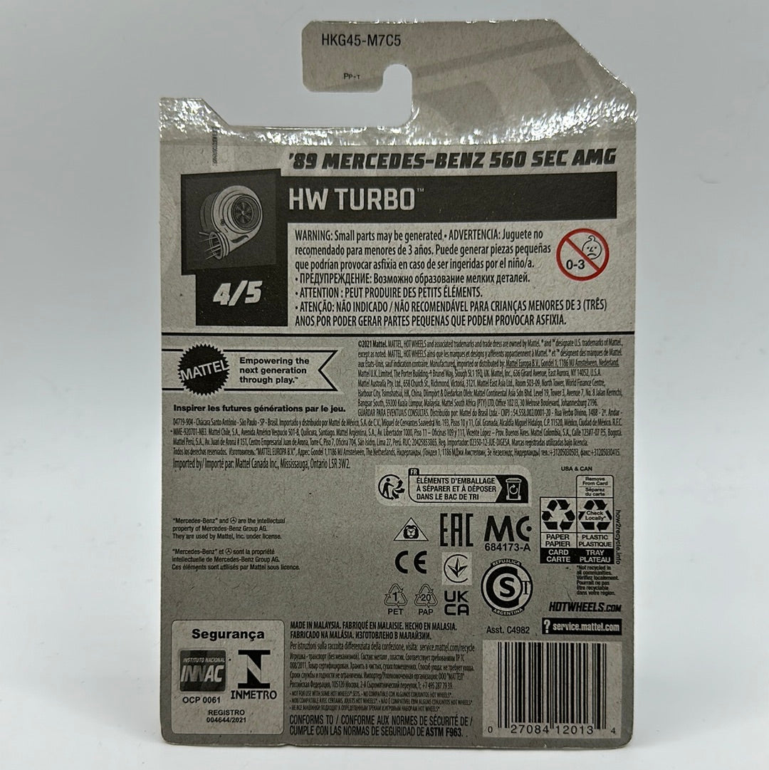 ‘89 Mercedes-Benz 560 SEC AMG HW Turbo 4/5 Hotwheels 150/250 Mainline 1:64