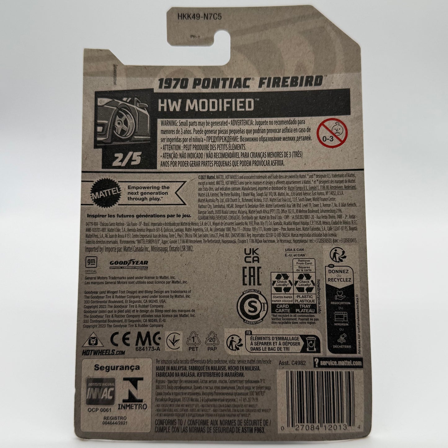 1970 Pontiac Firebird - HW Modified 2/5 Hotwheels Mainline 18/250