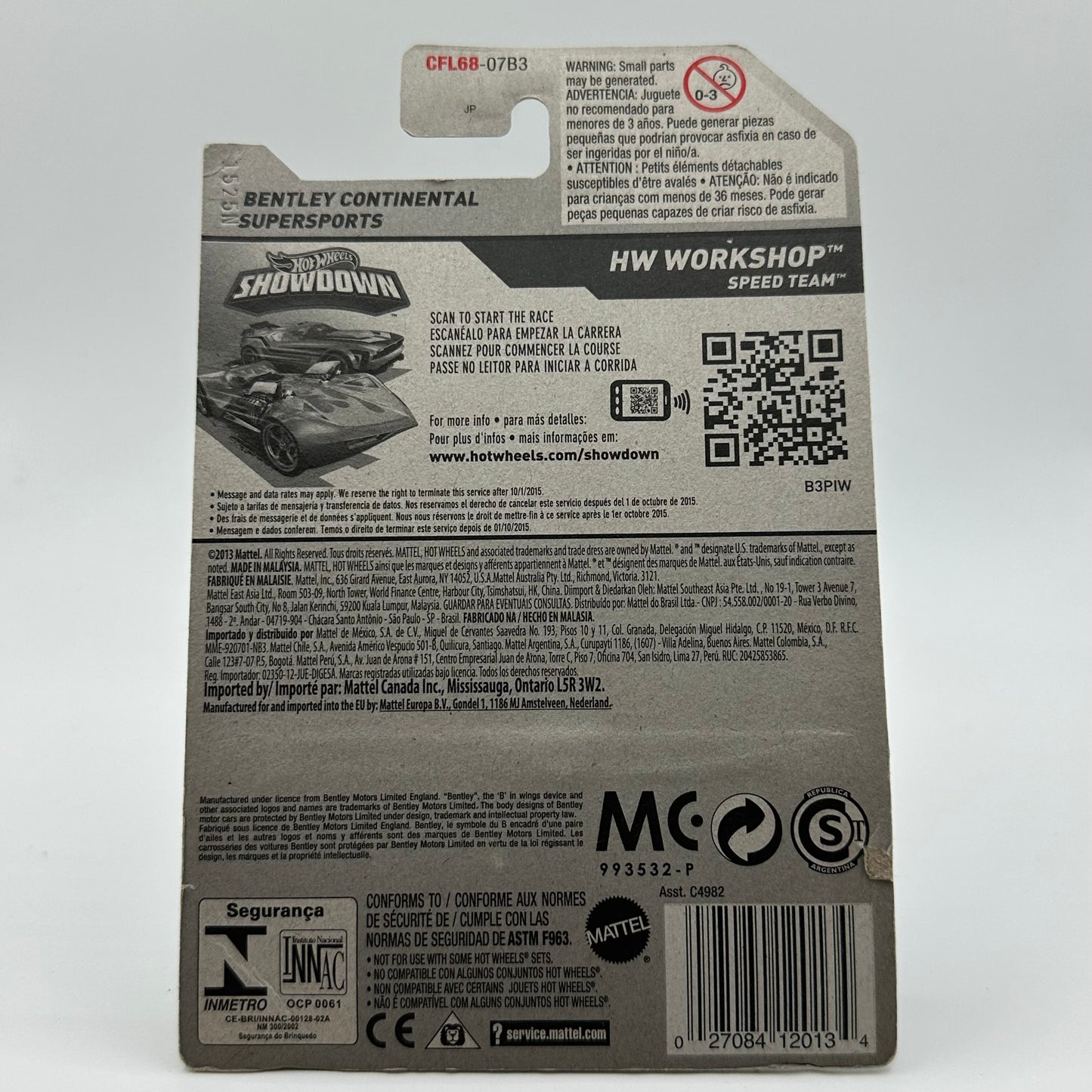 Bentley Continental Supersports HW Workshop Hotwheels Mainline 192/250 CHECK CONDITION