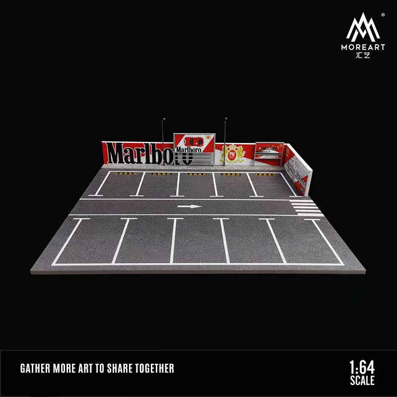 Marlboro Design Parking Lot Scene with LED LIGHTS Morearts 1:64 Scale