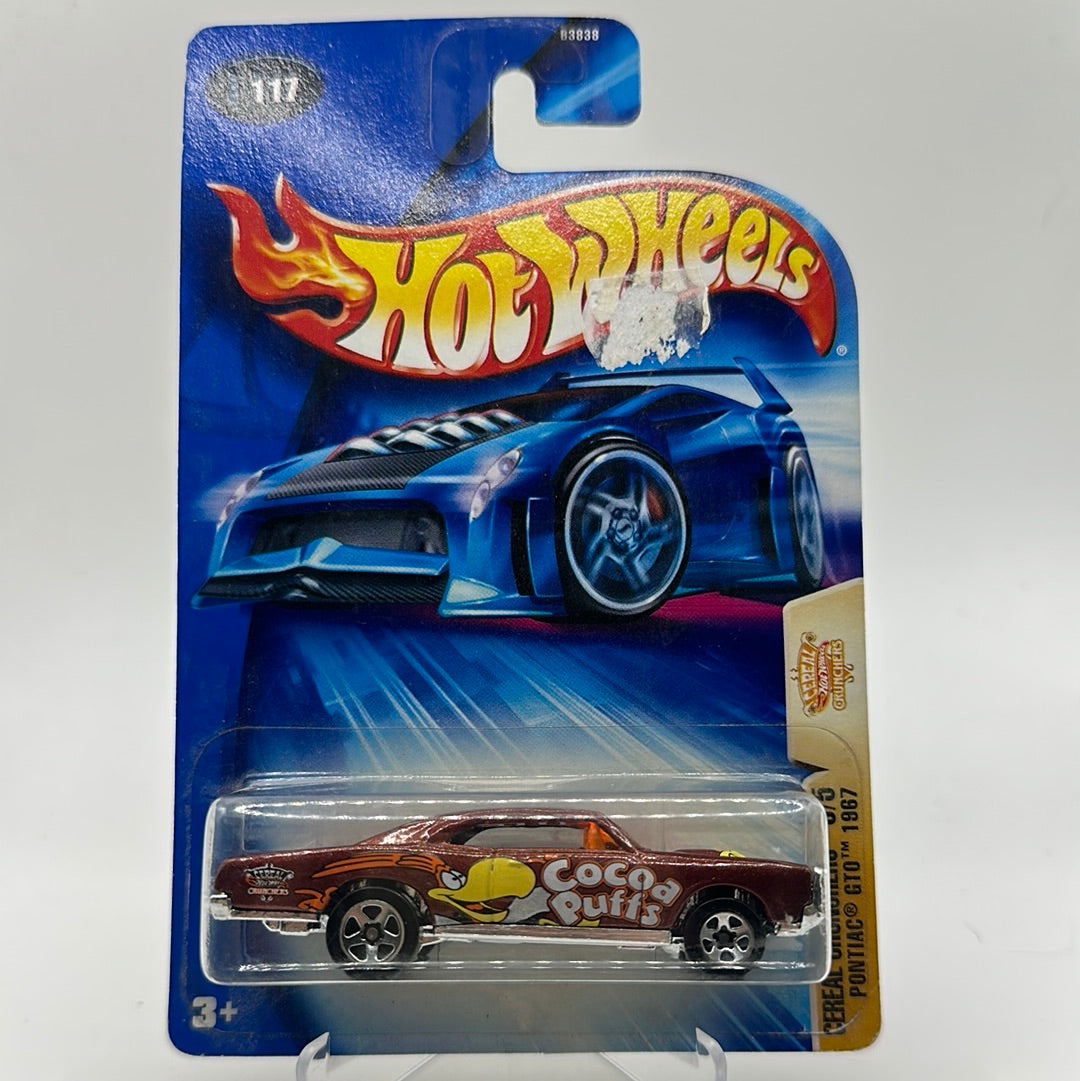 Pontiac GTO 1967 Cereal Crunchers 5/5 Hotwheels 117 Mainline 2004 *Damaged Card*
