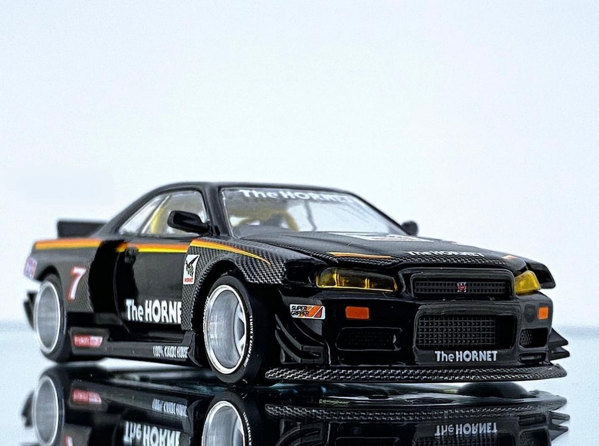 Nissan Skyline GT-R R34 The Hornet TAMIYA Kaido house x MiniGT 1:64