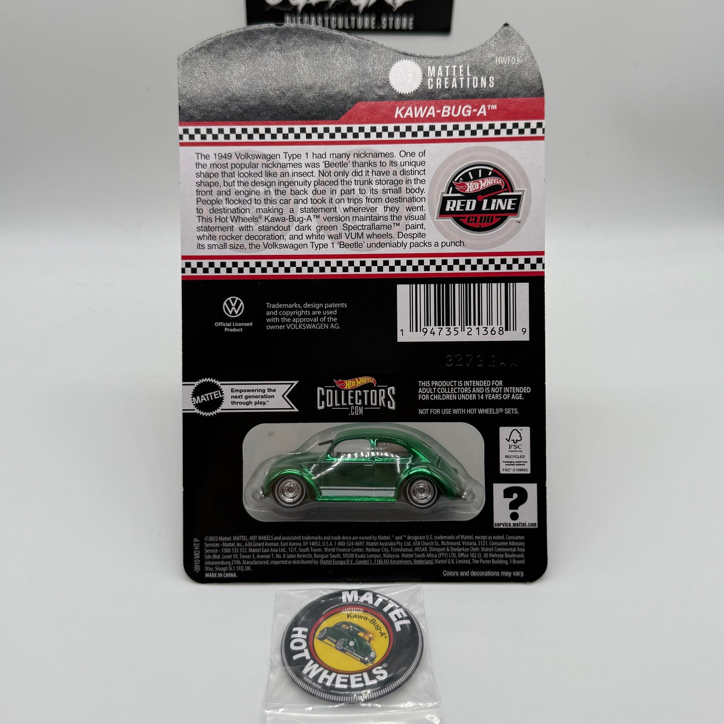 KAWA-BUG-A RLC Hotwheels 2024 Club Exclusive Car *Includes Pin & Case Protector*