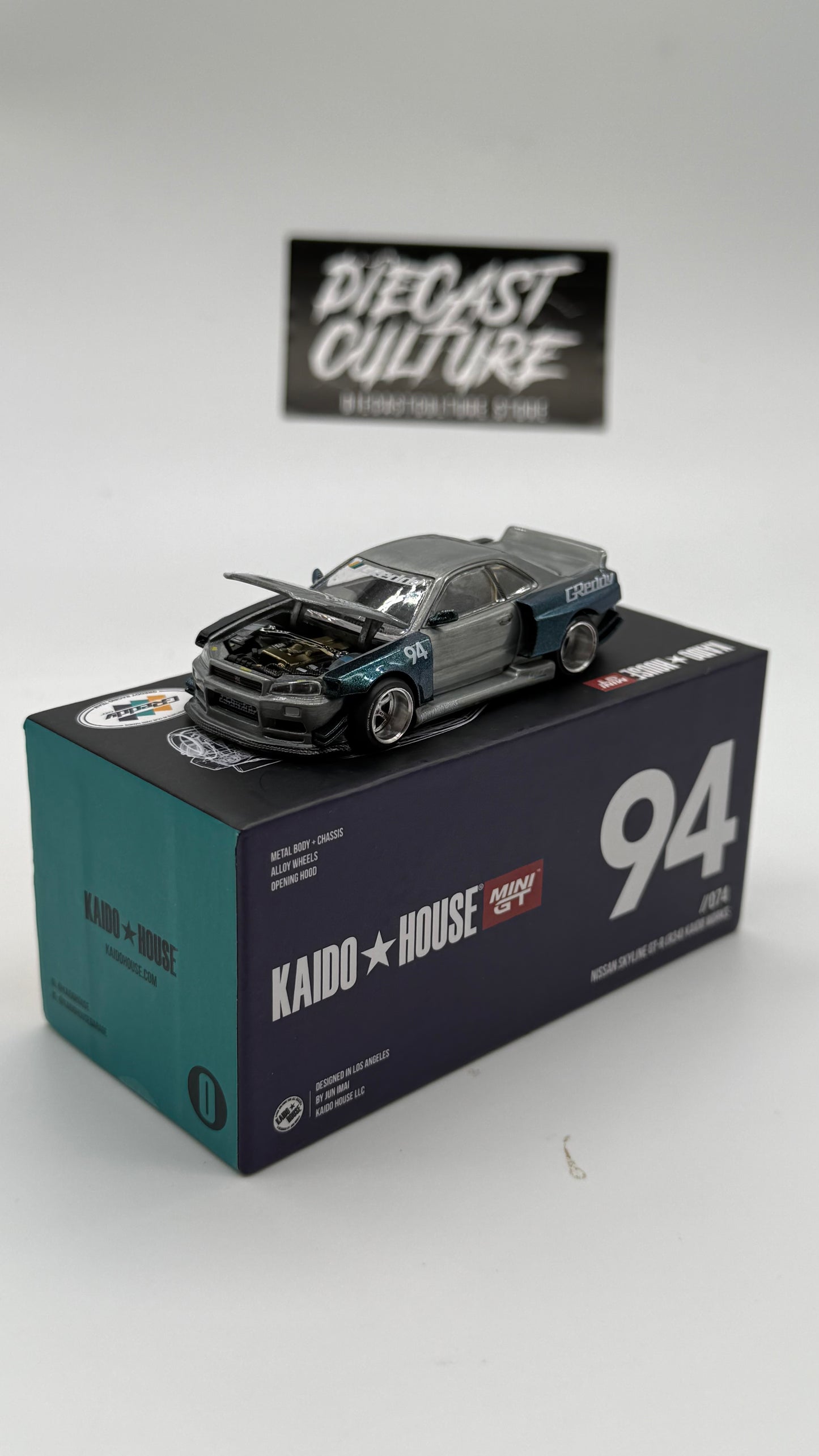 Nissan Skyline GT-R R34 Greddy *RAW CHASE* //074 - Kaido House x MiniGT *Opened*