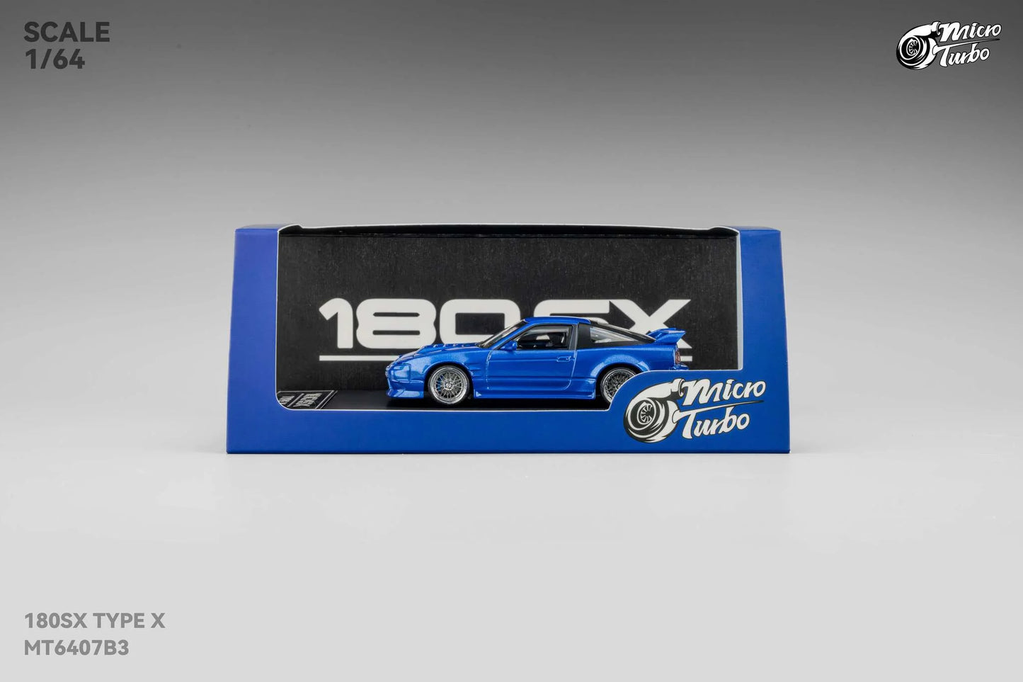 Custom 180SX Type X (Metallic Blue) Microturbo - 1/64