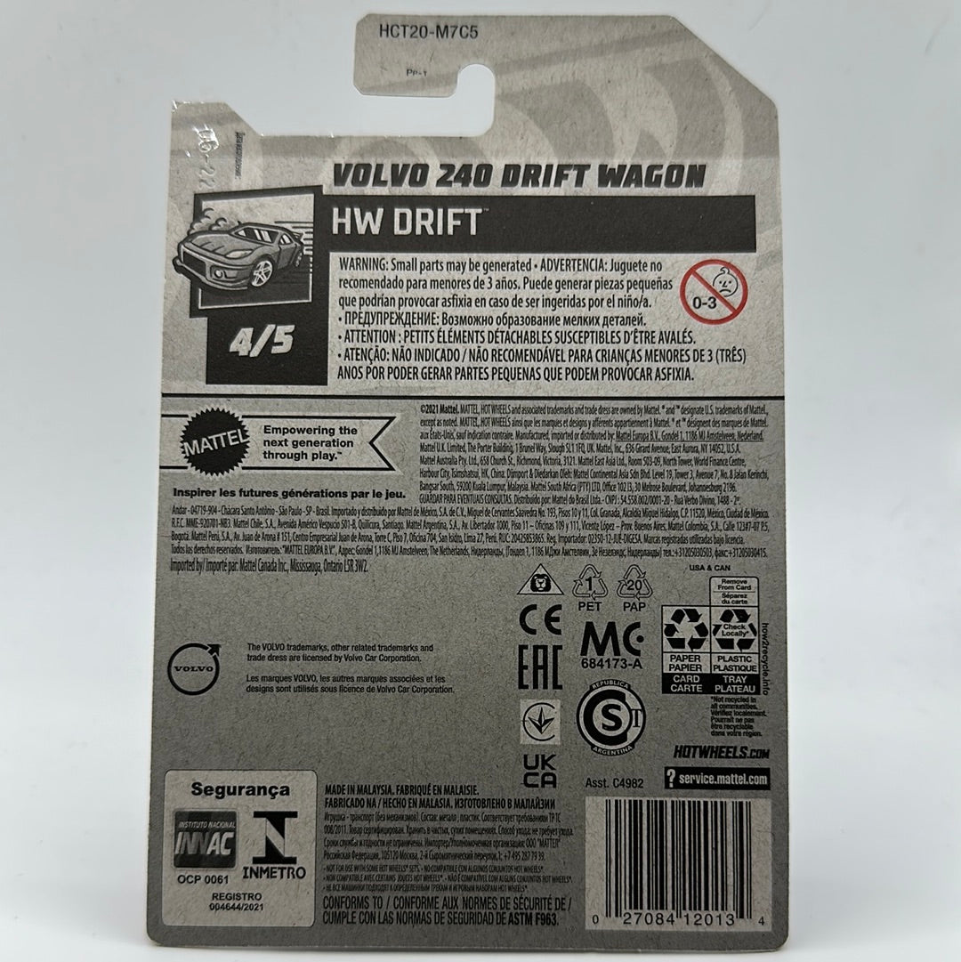 Volvo 240 Drift Wagon HW Drift 4/5 Hotwheels 232/250 Mainline 1:64