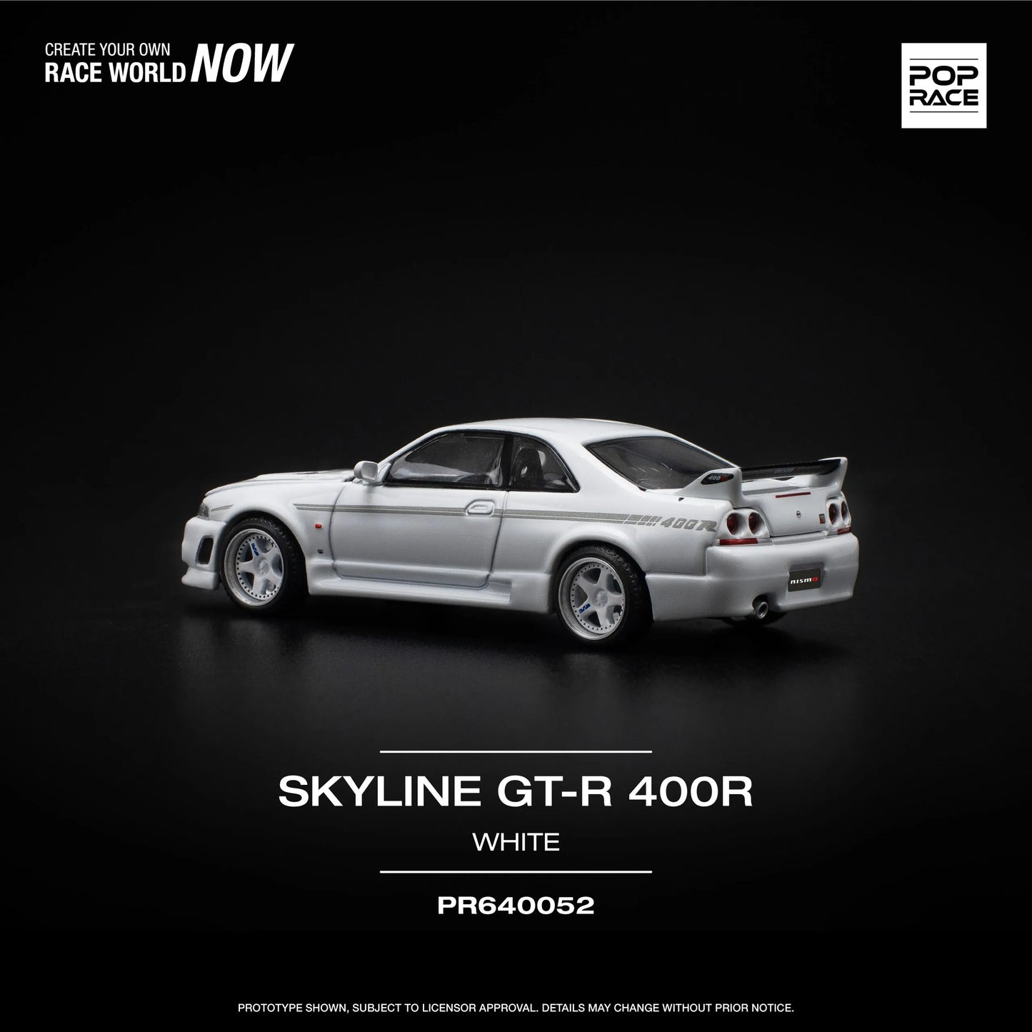 Nissan GT-R R33 Nismo 400R White – PR64-0052 POP RACE