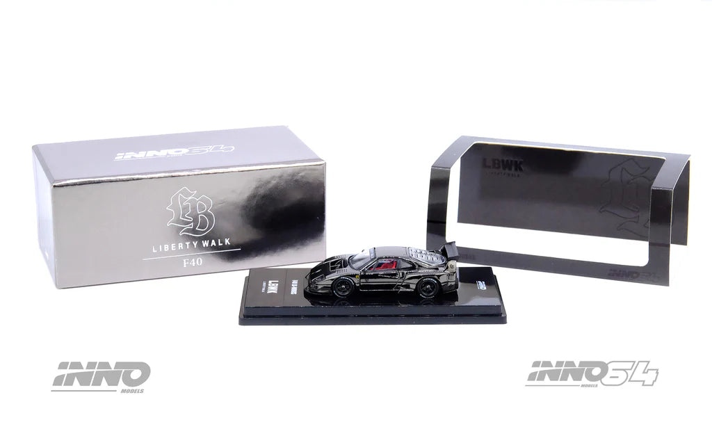 FERRARI F40 LBWK LIBERTY WALK (CHROME BLACK) INNO64 1:64