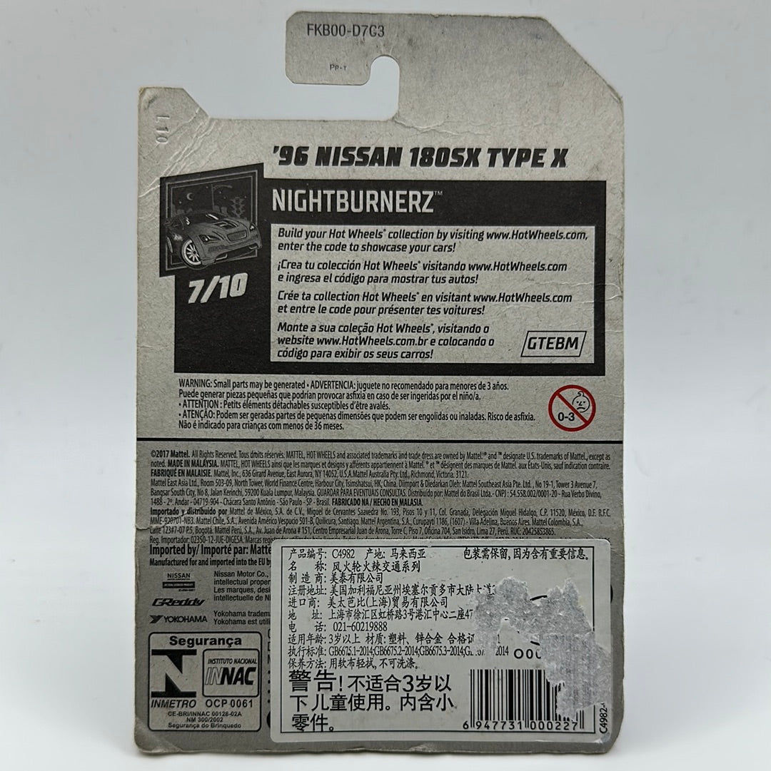 ‘96 Nissan 180SX Type X NightBurnerz 7/10 Hotwheels Mainline 214/365 DAMAGED