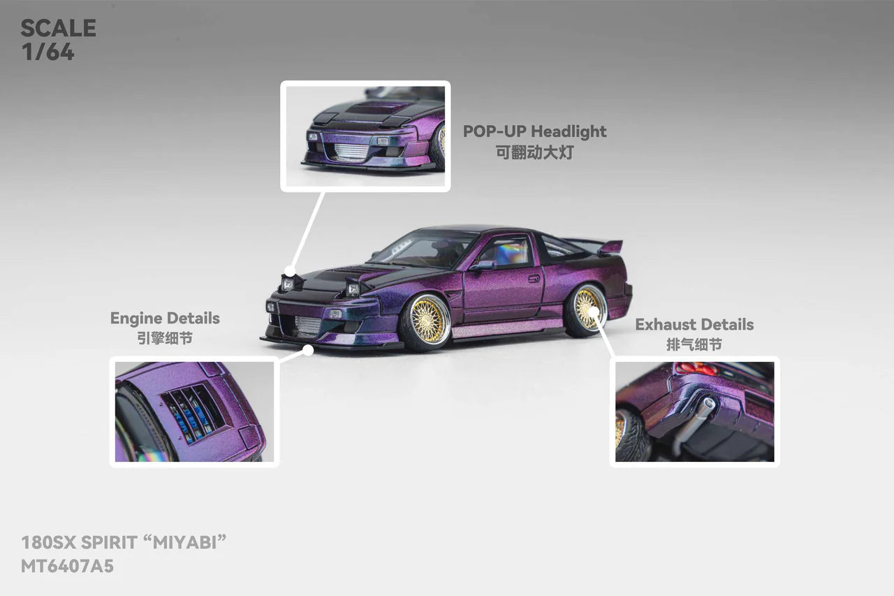 Custom Rocket Bunny Nissan 180SX - Purple GMHS Special Edition Micro Turbo 1:64