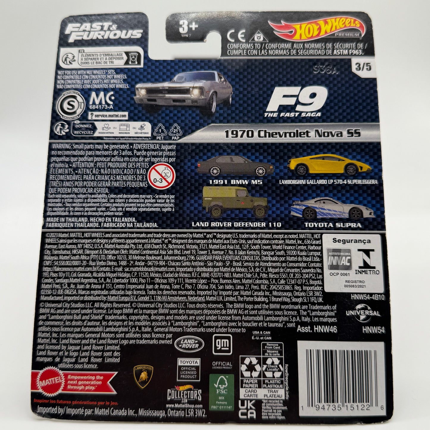 1970 Chevrolet Nova SS - Fast & Furious 3/5 Hotwheels Premium