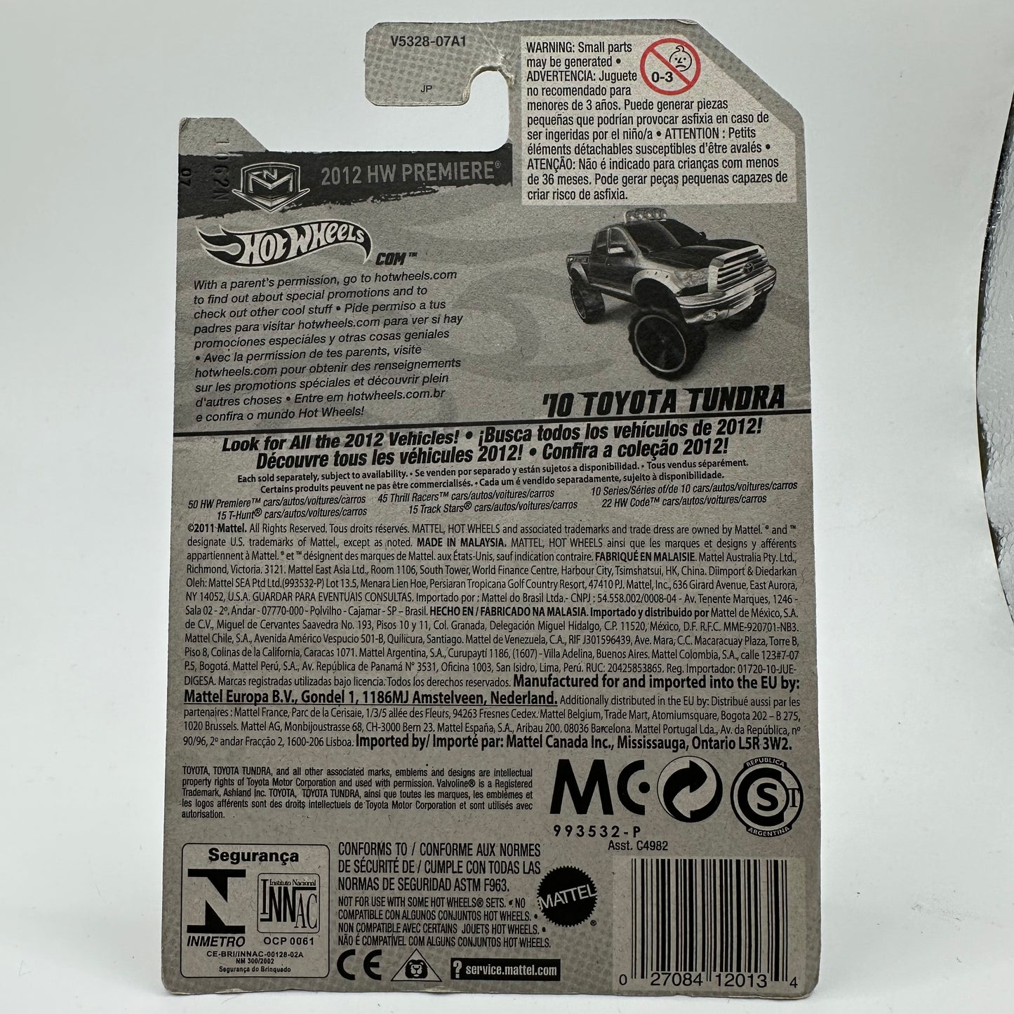 2012 HW Premiere ‘10 Toyota Tundra Hotwheels Mainline 40/50 CHECK CONDITION