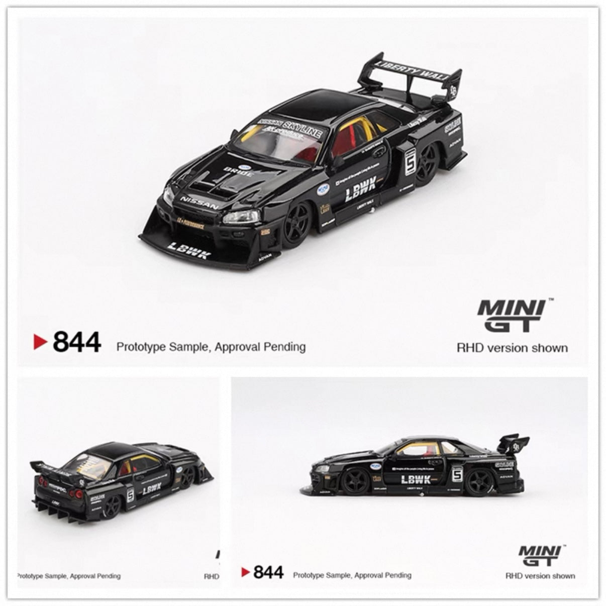 Nissan LB-ER34 Super Silhouette SKYLINE Black - MGT00844 Mini GT 1:64