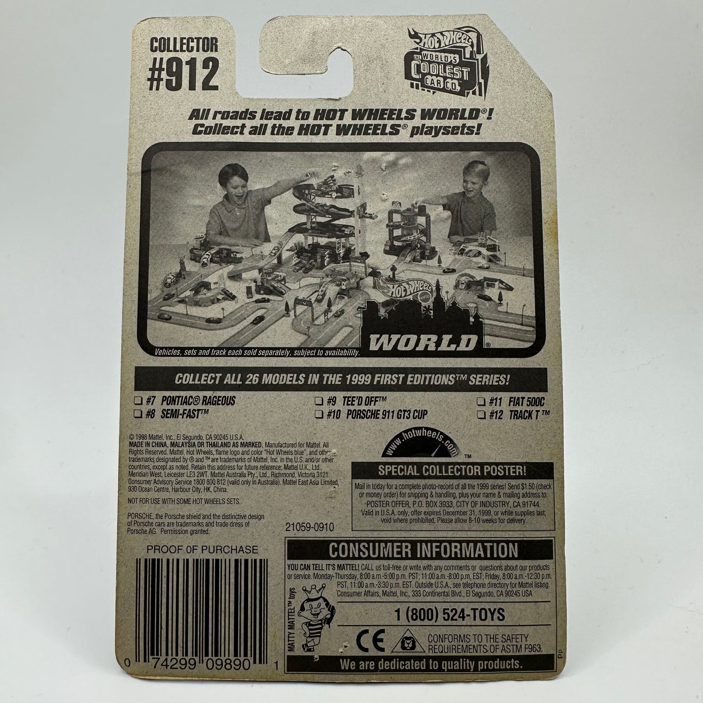 1999 First Editions Porsche 911 GT3 CUP (Black) #10 of 26 Cars Hotwheels Mainline CHECK CONDITION