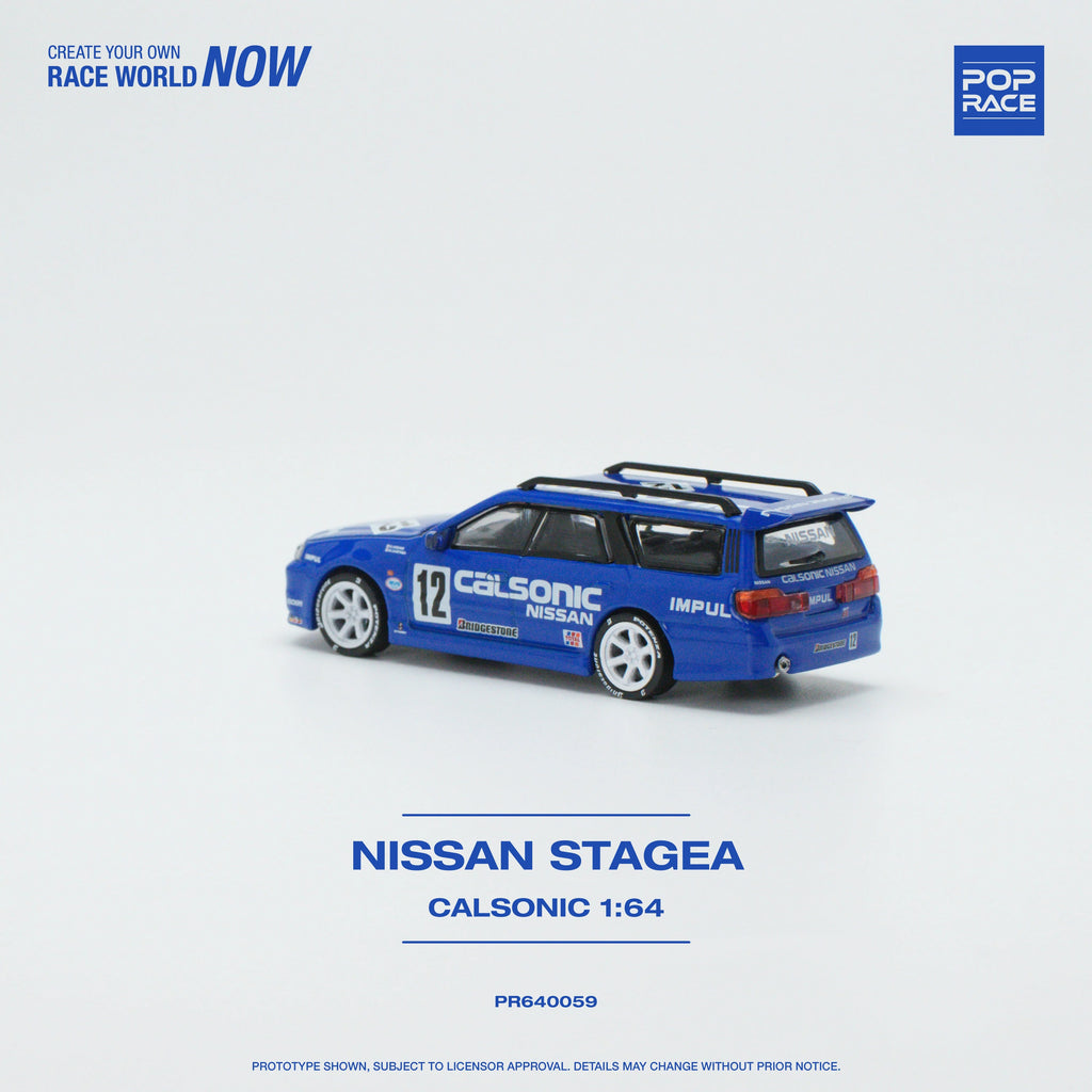NISSAN STAGEA W/R34 GTR SKYLINE FRONT (CALSONIC) POP RACE 1:64