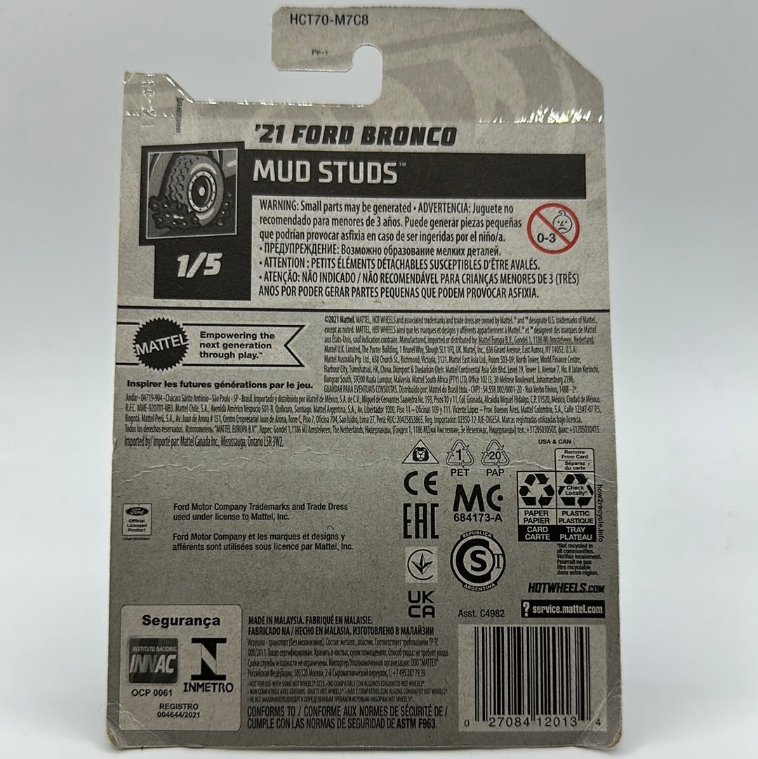 ‘21 Ford Bronco - Mud Studs 1/5 Hotwheels Mainline 68/250
