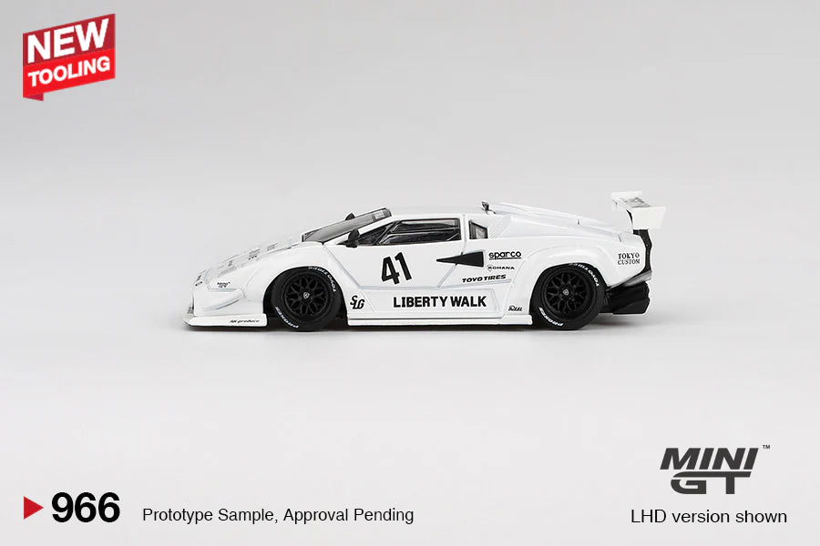 LAMBORGHINI COUNTACH LB-WORKS (WHITE) TOKYO AUTO SALON MINI GT 1:64