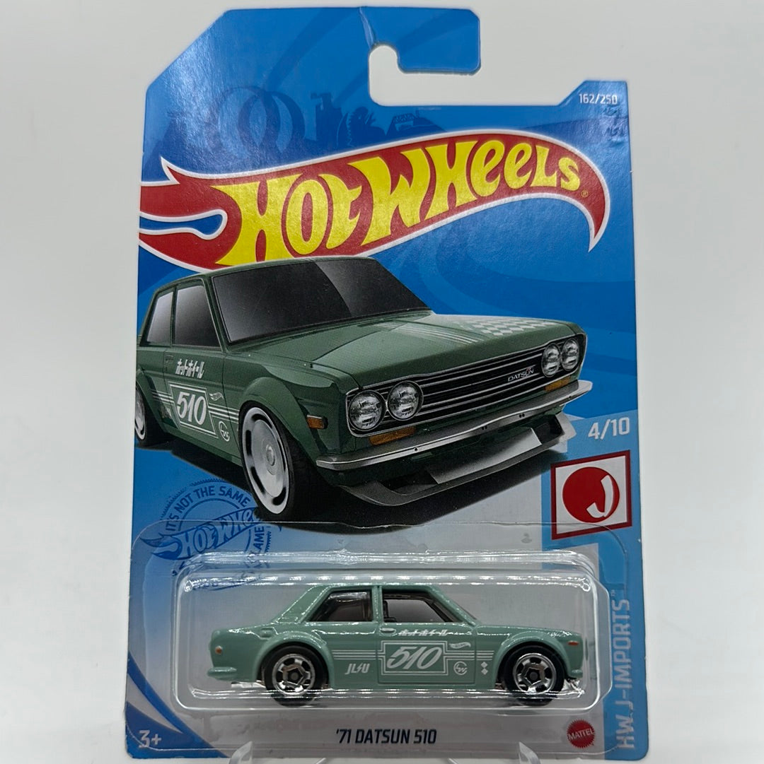 ‘71 Datsun 510 HW J-imports 4/10 Hotwheels Mainline 162/250 *Creased Hook*