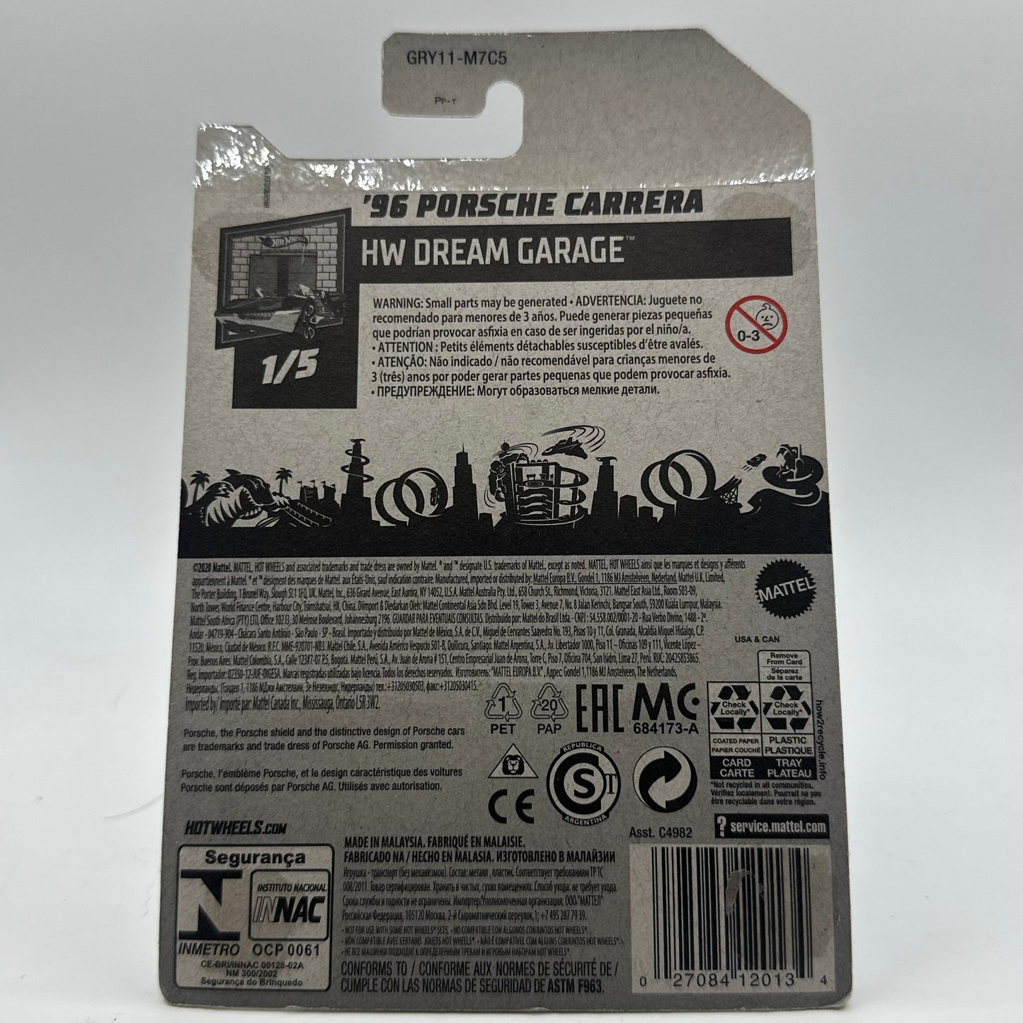‘96 Porsche Carrera - HW Dream Gararge 1/5 Hotwheels Mainline 16/250