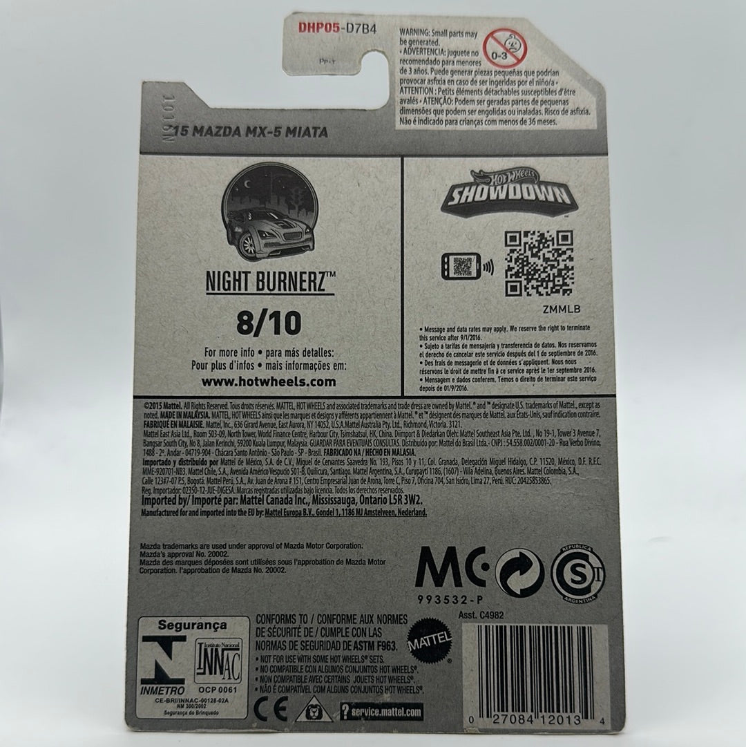 ‘15 Mazda MX-5 Miata - NightBurnerz 8/10 Hotwheels Mainline 88/250