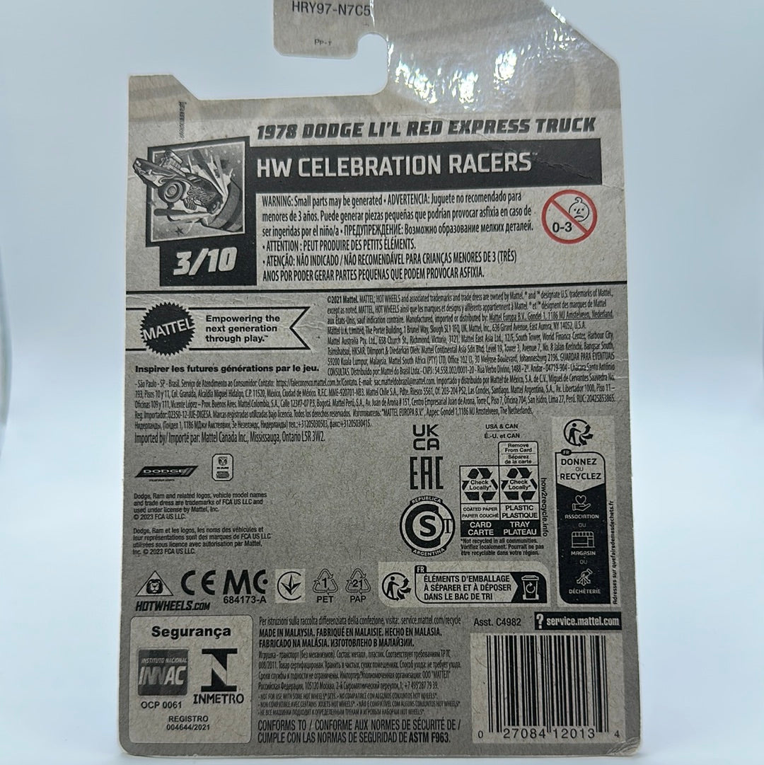 1978 Dodge Li’l Red Express Truck 2024 - HW Celebrations Racers 3/10 Hotwheels Mainline