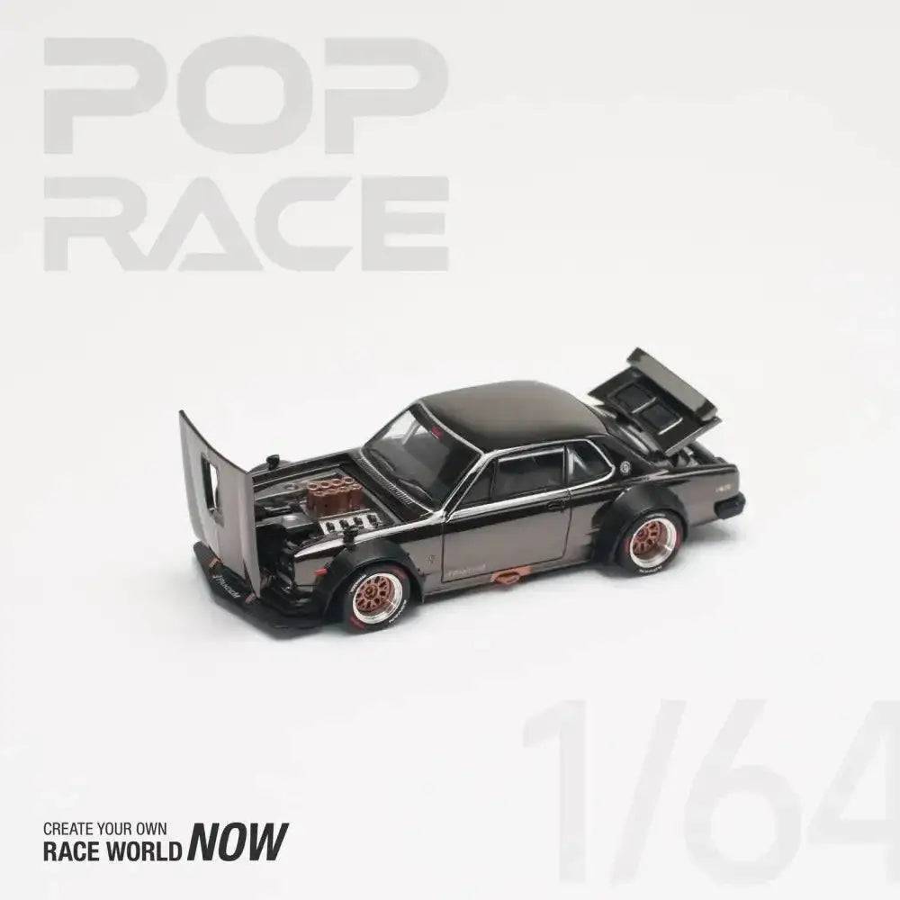 Nissan Skyline GT-R V8 Drift Hakosuka DARK CHROME - Pop Race 1:64