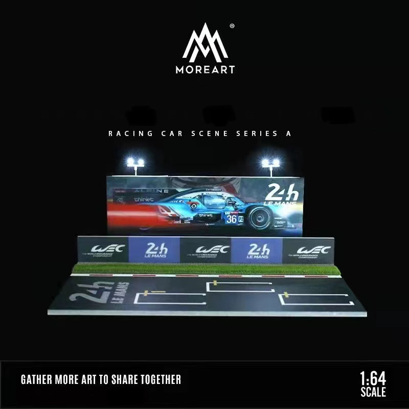 A-Le Mans 24hr Endurance Race Scene with LED LIGHTS Morearts 1:64 Scale