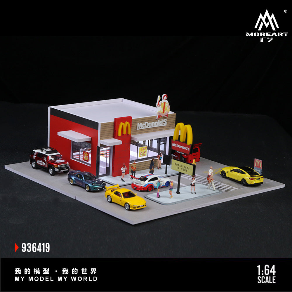 American McDonalds Scene w/LED Lights Morearts 1:64
