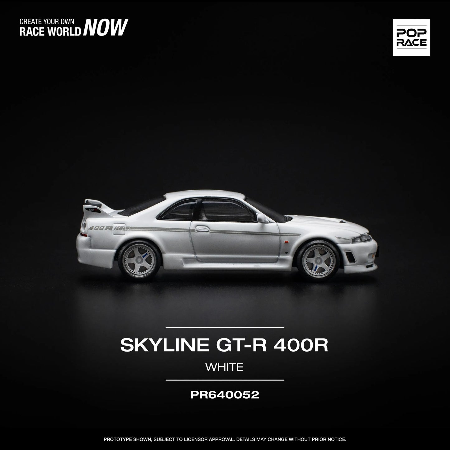 Nissan GT-R R33 Nismo 400R White – PR64-0052 POP RACE