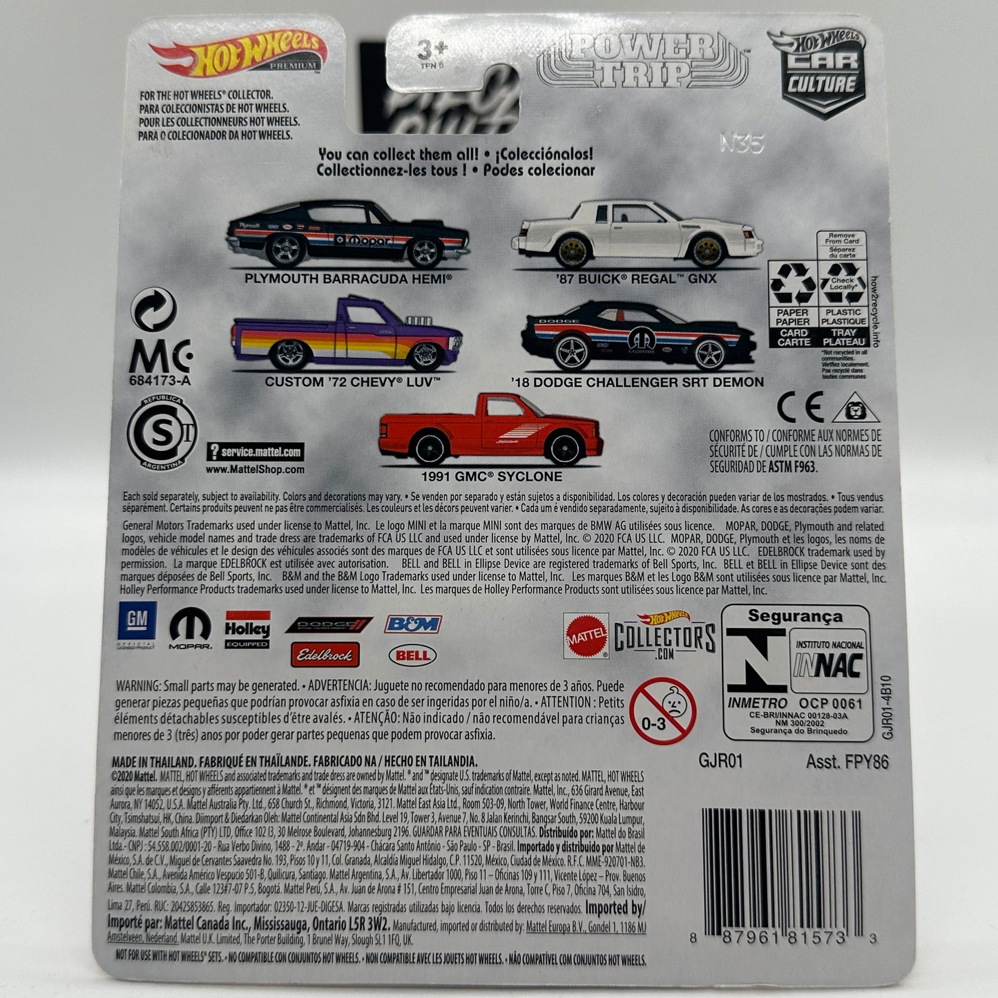 1991 GMC SYCLONE - Power Trip 5/5 Hotwheels Premium CAR CULTURE