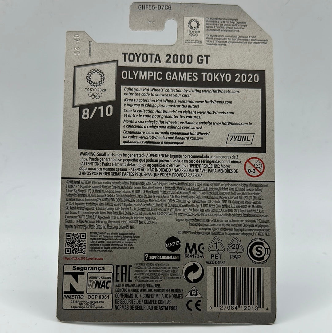 Toyota 2000 GT - Olympic Games Tokyo 2020 8/10 *White Hotwheels Mainline 184/250
