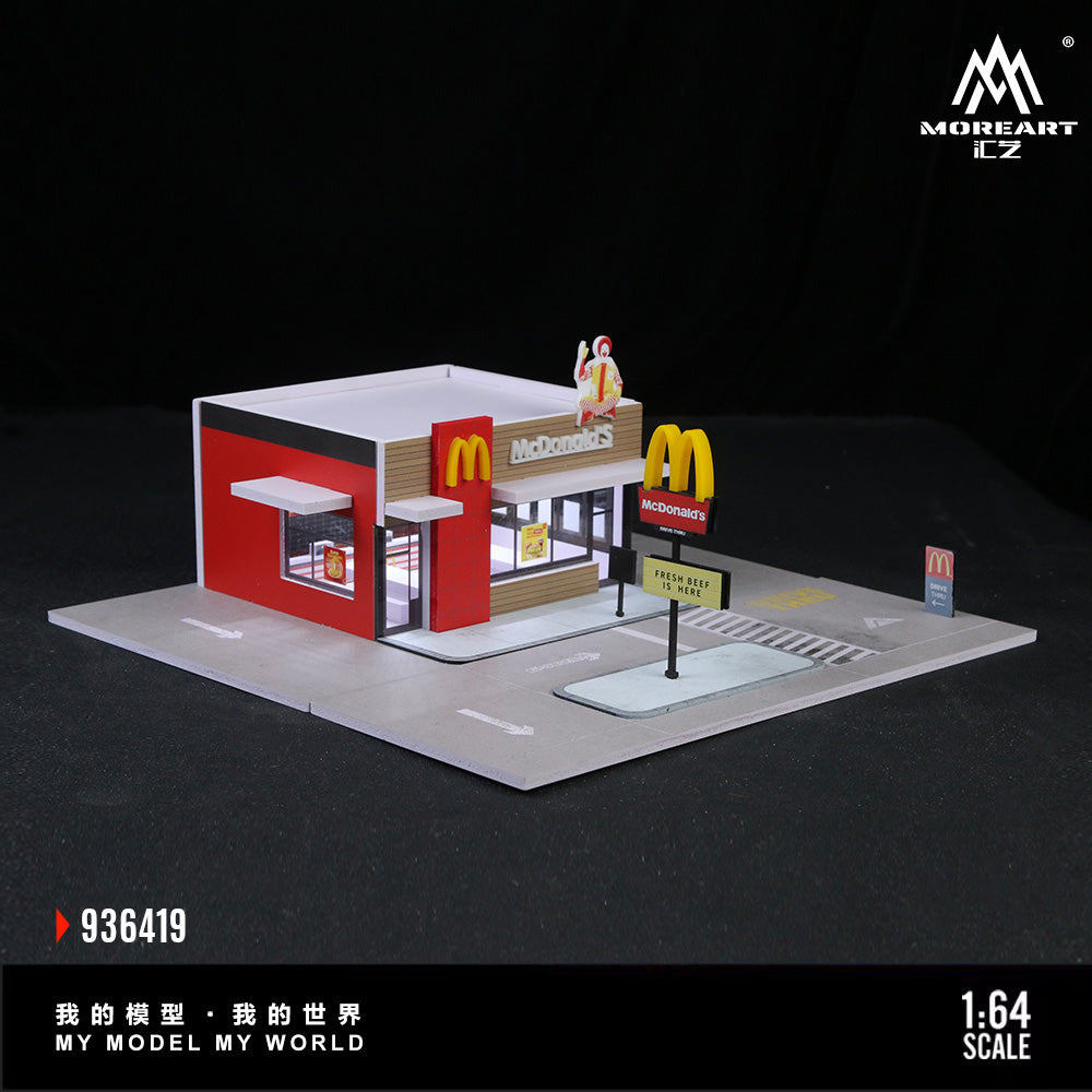 American McDonalds Scene w/LED Lights Morearts 1:64