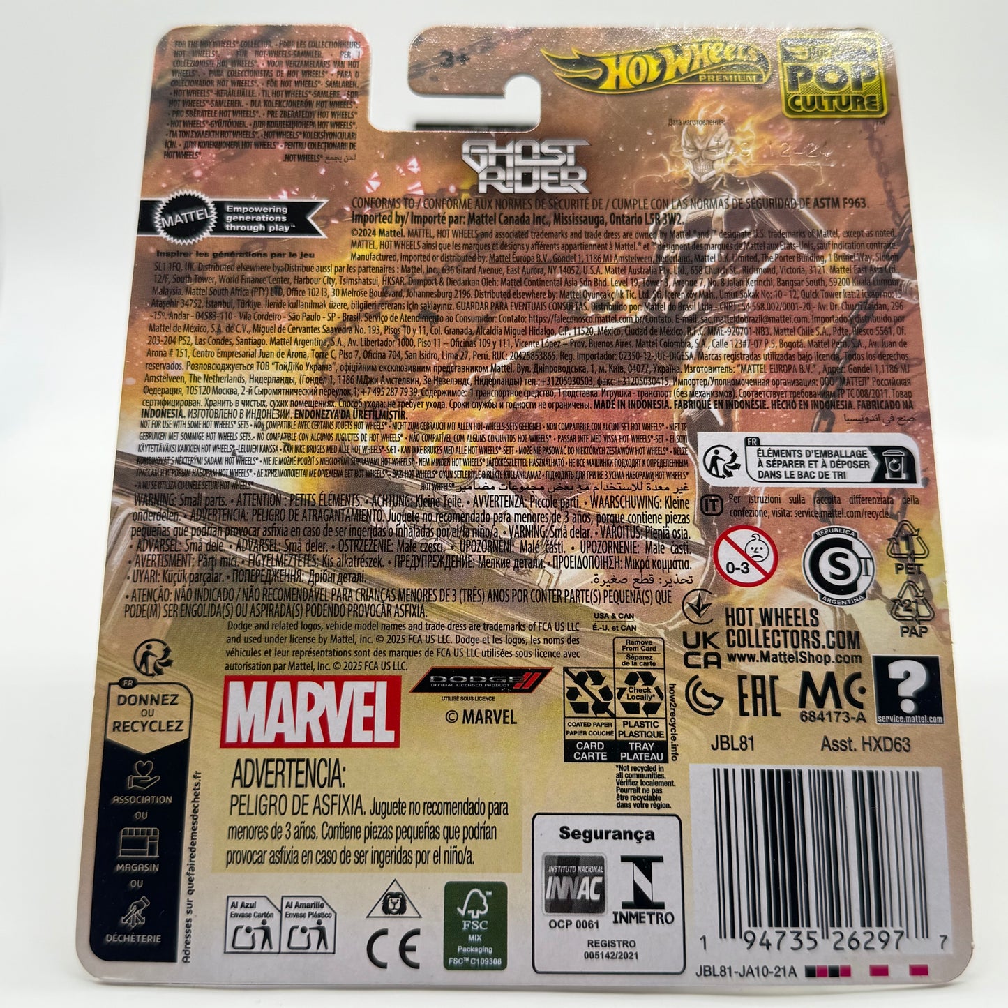 Ghost Rider Charger - Marvel Pop Culture Hotwheels Premium