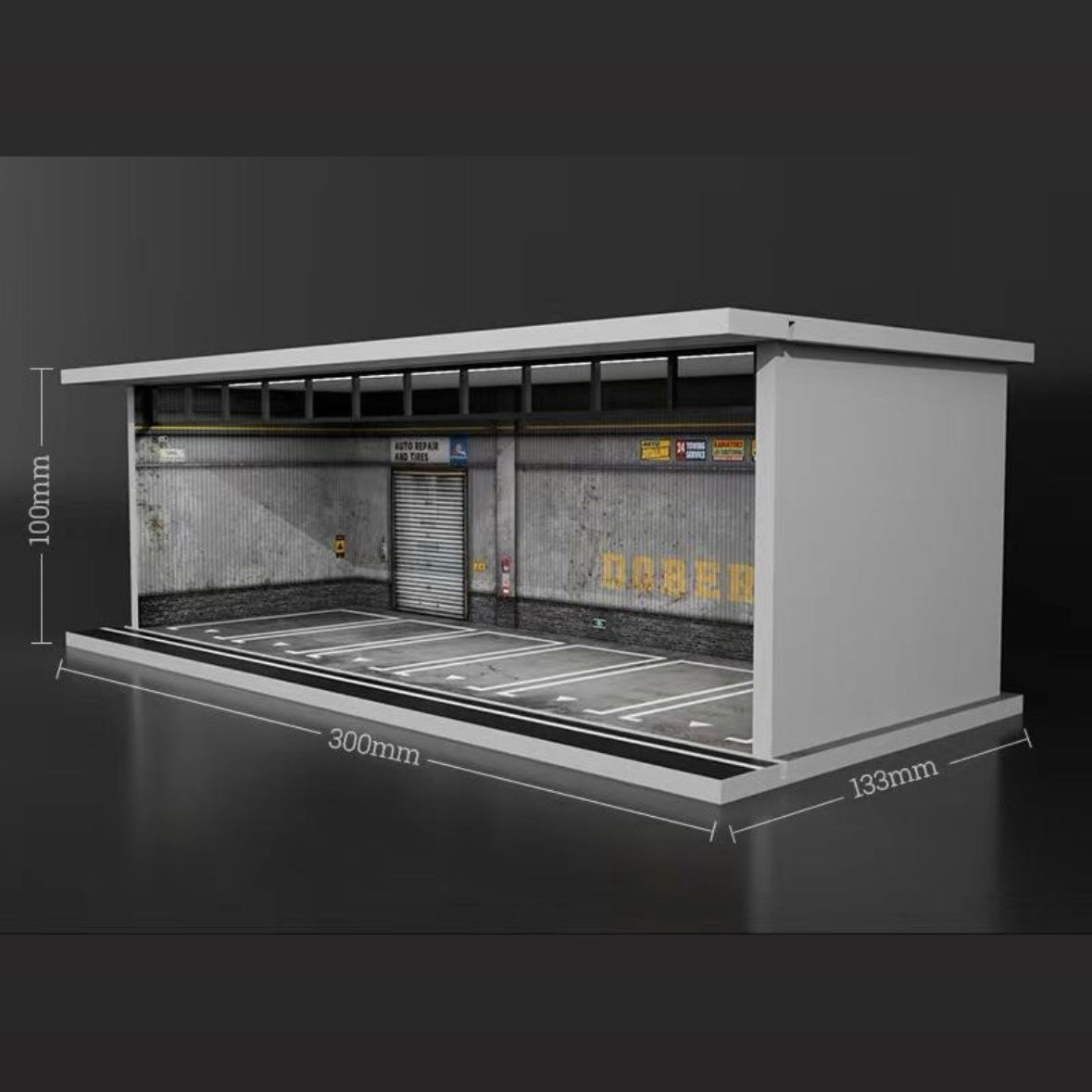 Warehouse Theme DIORAMA - Grey with LED LIGHTING & Dust Cover 1:64 Scale