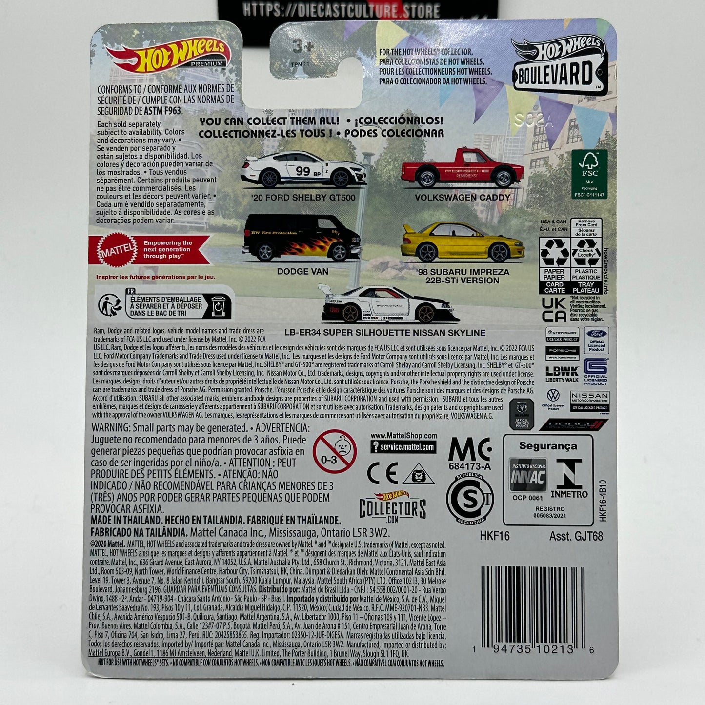 ‘98 Subaru Impreza 22B-STi Version #69 Boulevard Hotwheels Premium
