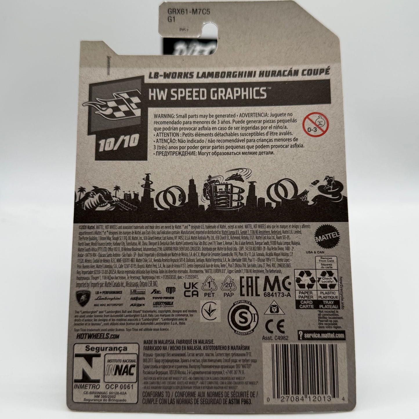 LB-Works Lamborghini Huracàn Coupe - HW Speed Graphics 10/10 Hotwheels Mainline 197/250 LBWK *SOFT CORNERS*