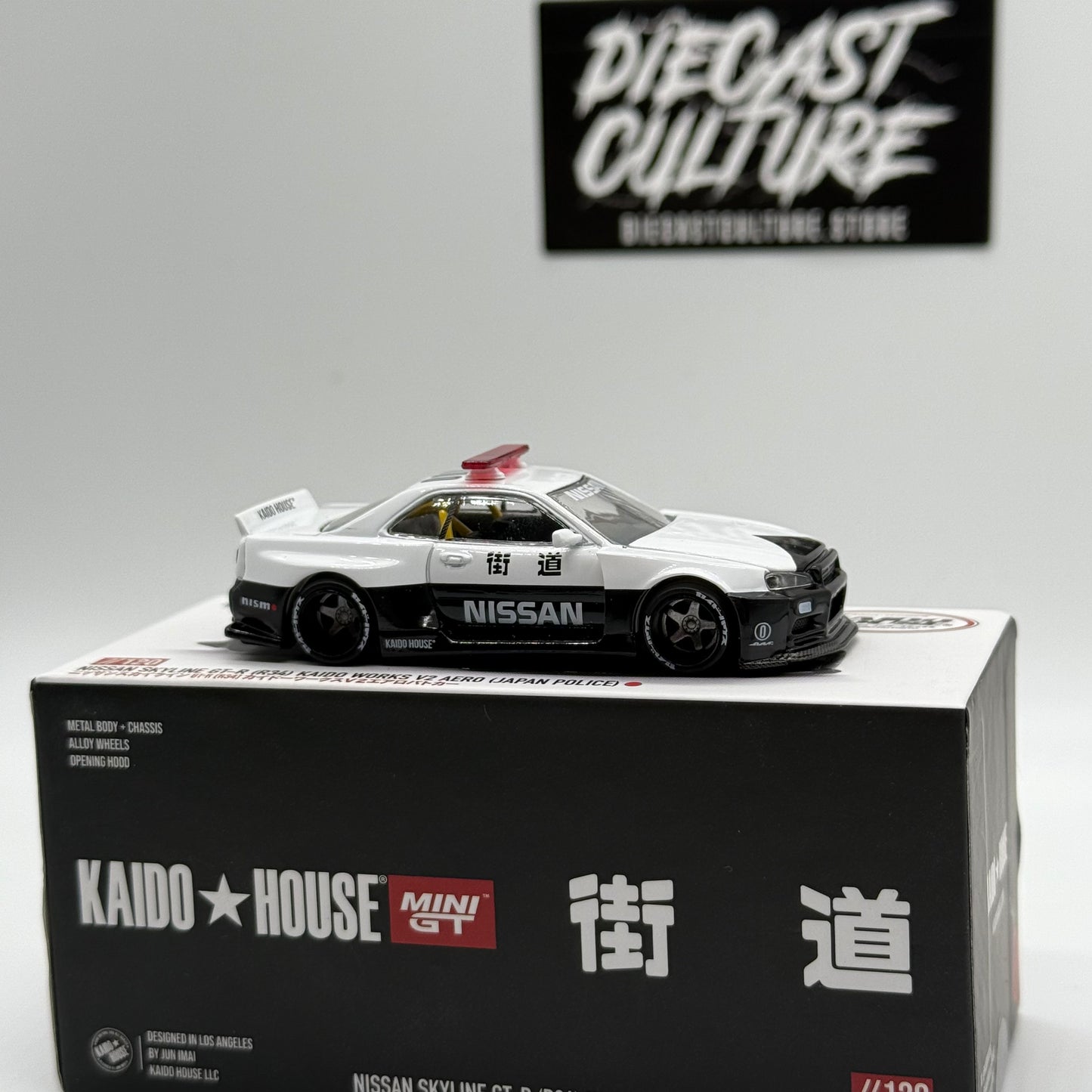 Nissan Skyline GT-R R34 Kaido Works V2 AERO //120 - Kaido House x MiniGT *Opened*