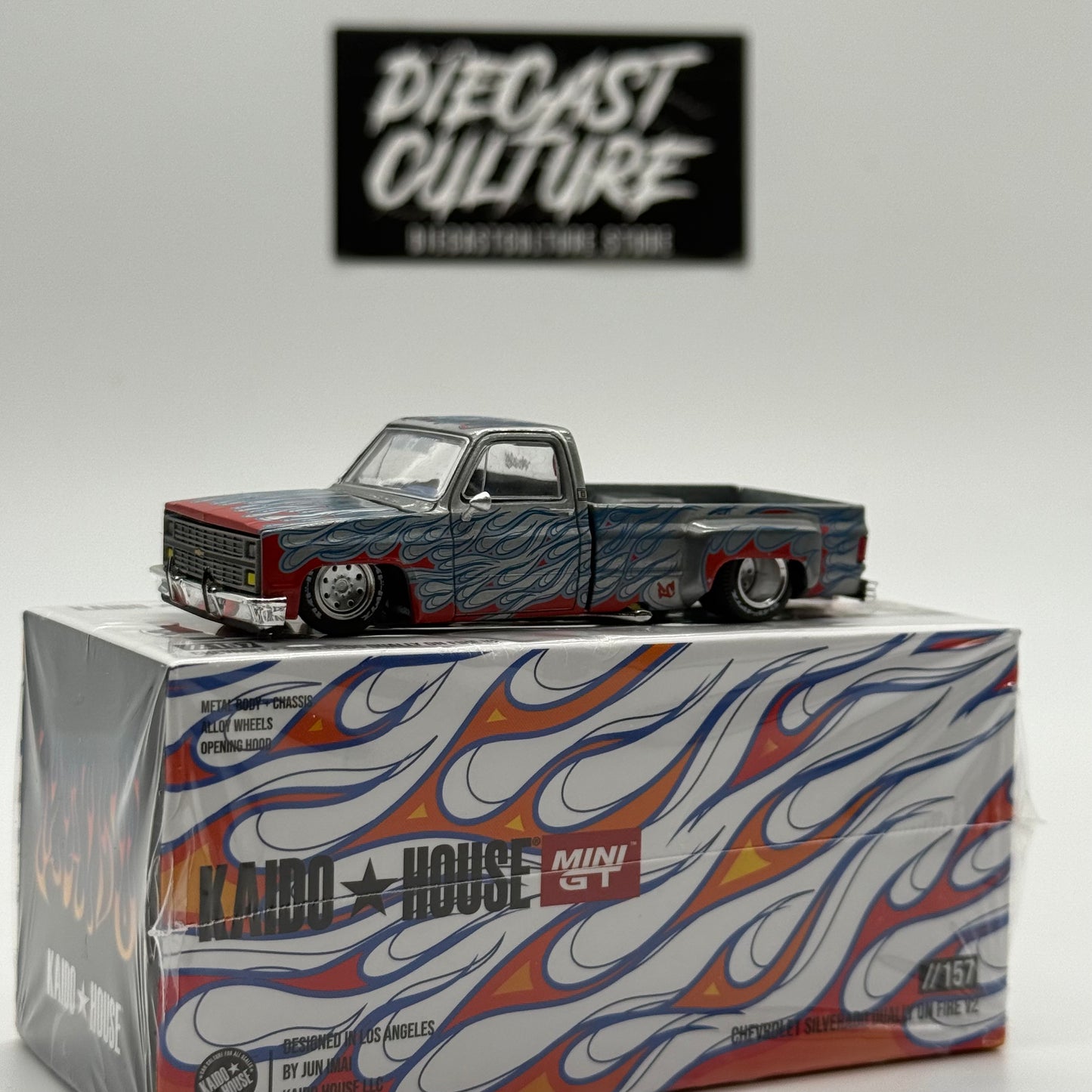 Chevrolet Silverado Dually On Fire *CHASE* //157 Kaido House x MiniGT