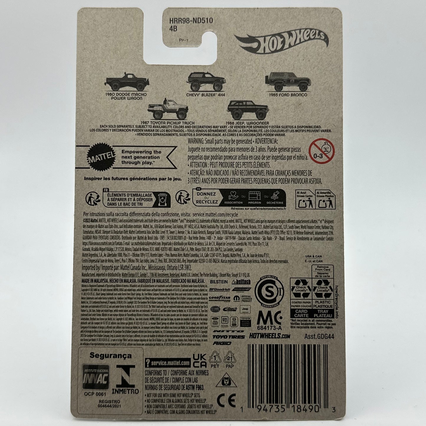 1987 Toyota Pickup Truck - Tubular Trucks 4/5 Hotwheels Mainline Themed