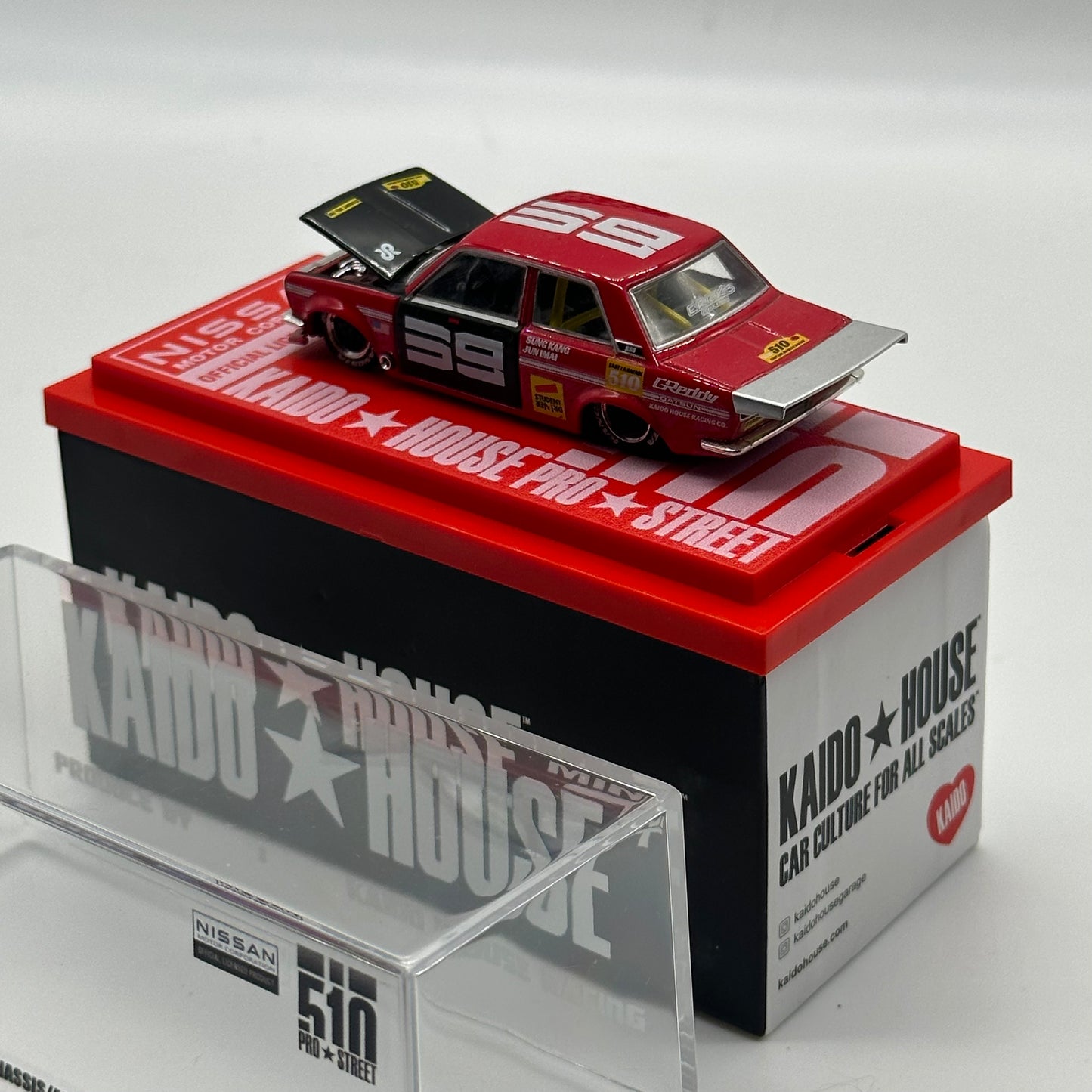 Datsun 510 Pro Street 003 & Custom Case Bundle - KAIDO HOUSE X MINIGT