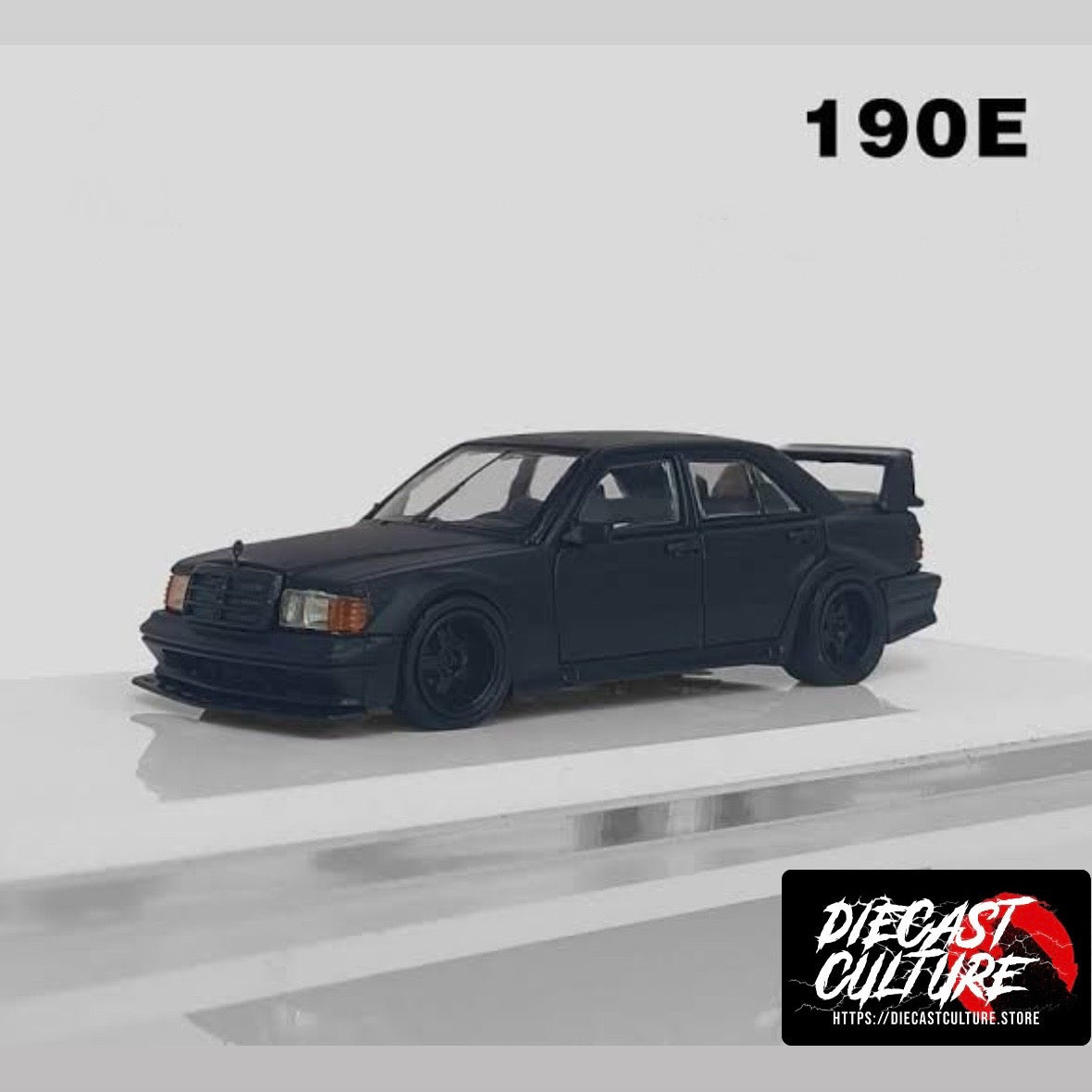 Mercedes 190E W201 2.5-16 Evo Matt Black - MJ Model 1/64 Scale