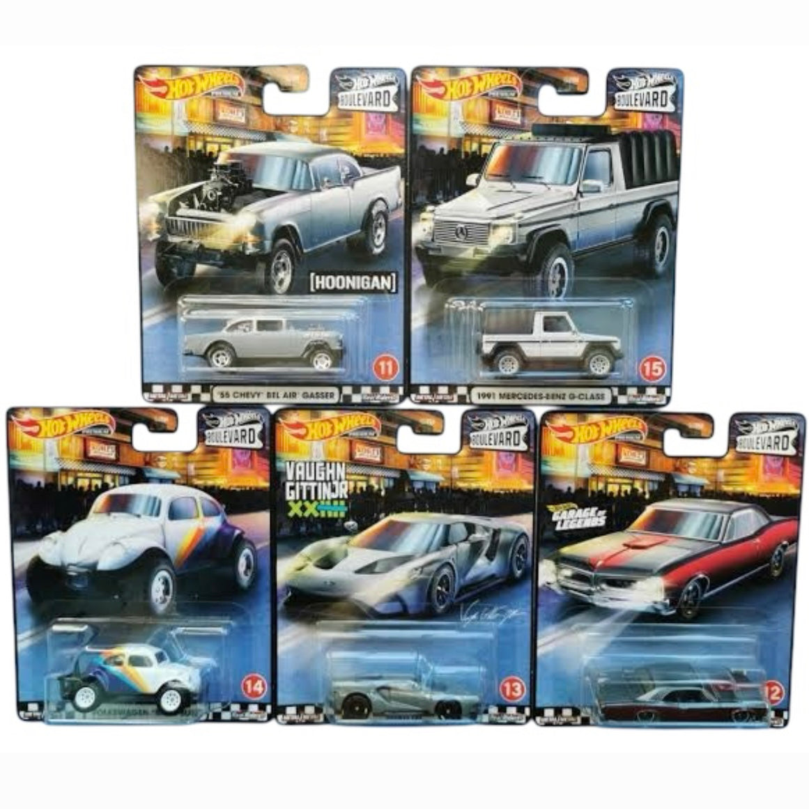 Boulevard #11-15 Set Of 5 Complete Hotwheels Premium