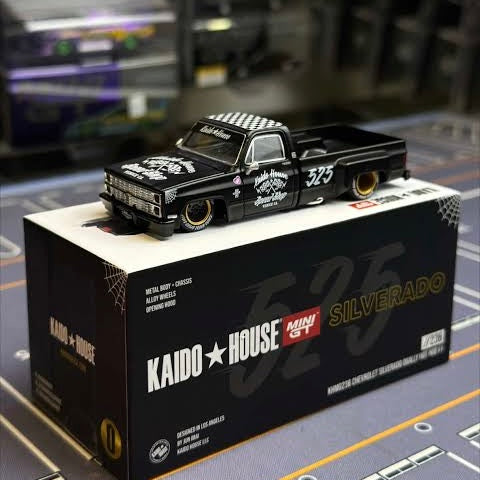CHEVROLET SILVERADO DUALLY HOT ROD V1 (SPEED SHOP BLACK) KAIDO HOUSE X MINI GT