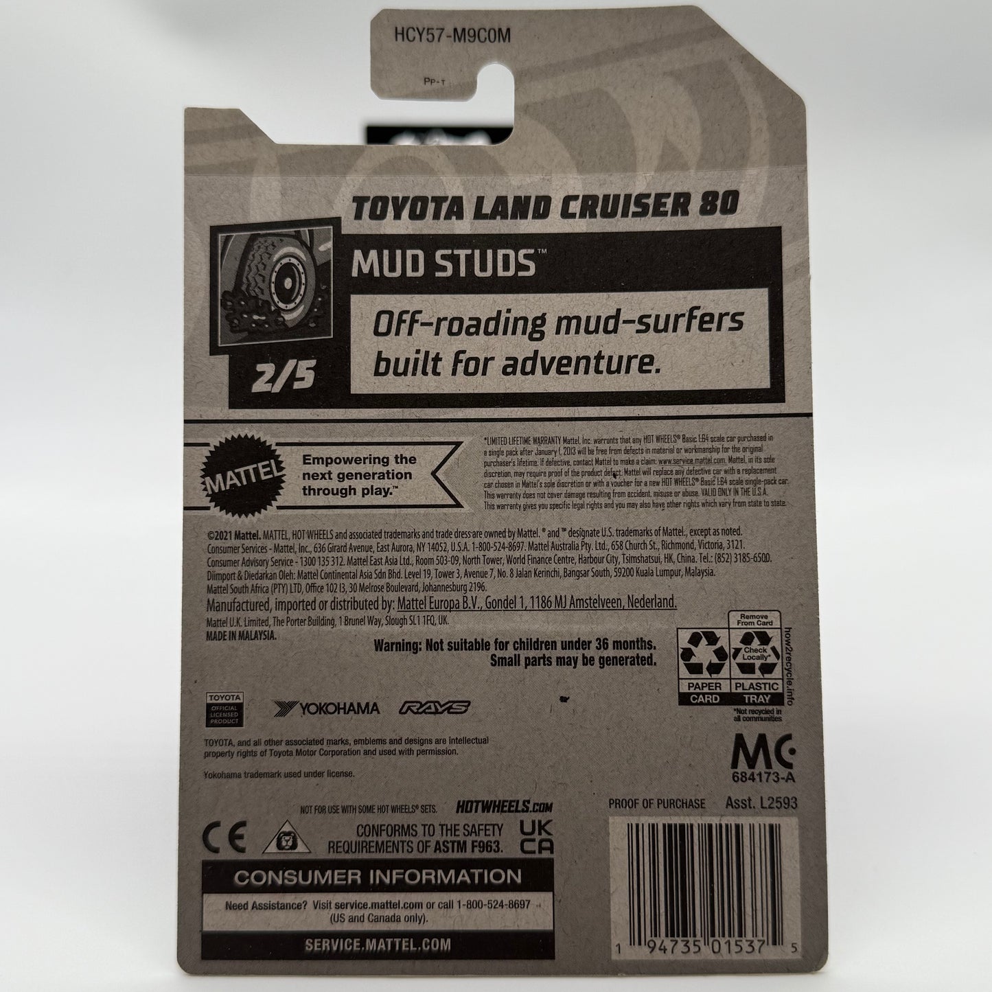 Toyota Land Cruiser 80 *Kroger Exclusive Red* - Mud Studs 2/5 Hotwheels Mainline 91/250