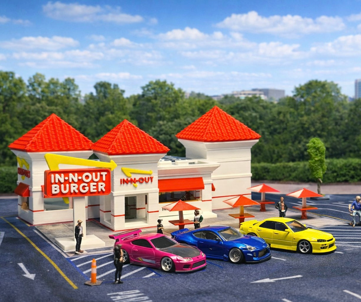 (INSTOCK) Beach Cafe Diorama mat IN-N-OUT Burgers (90cm x 45cm) ELITE RANGE