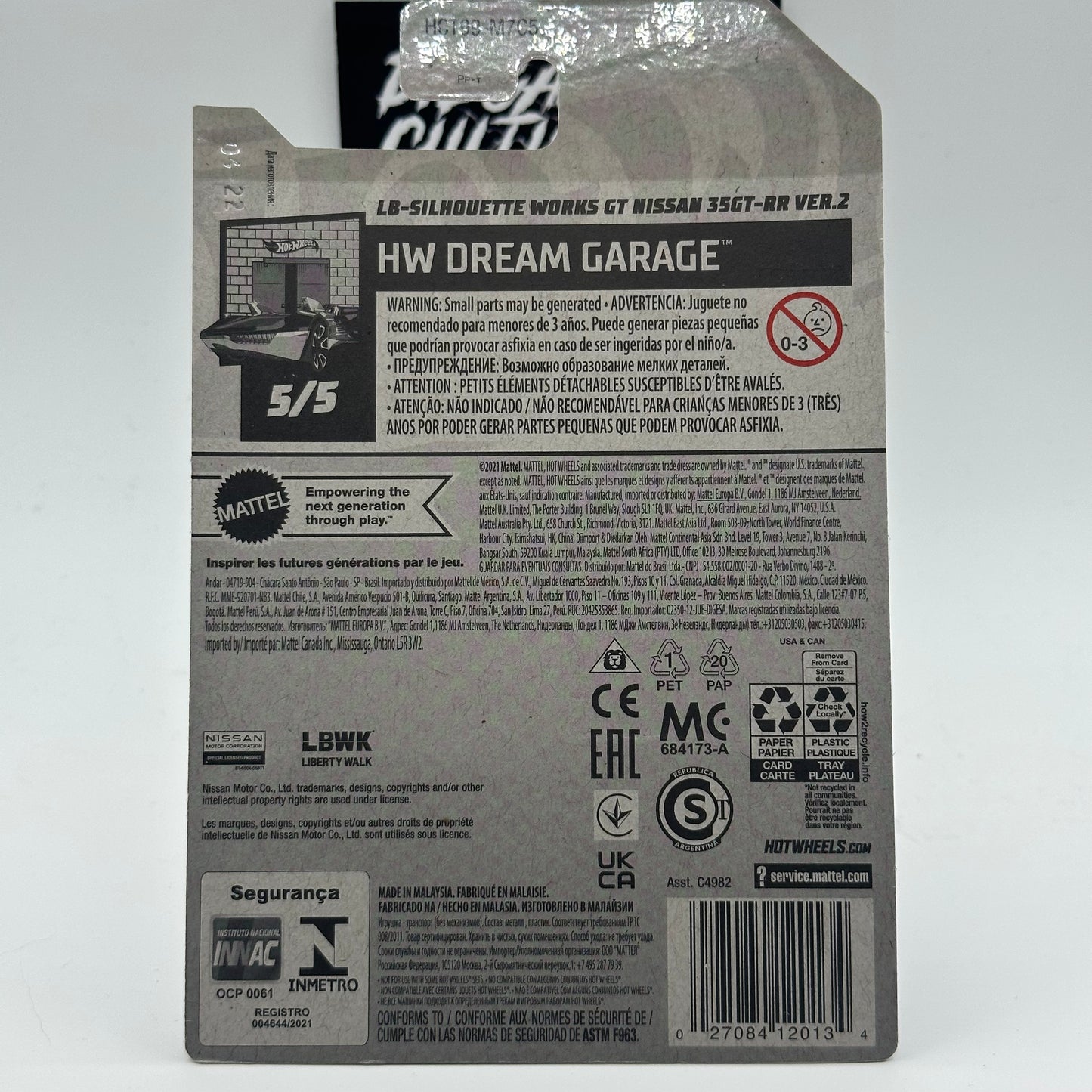 LB-Silhouette Works GT Nissan 35GT-RR VER.2 Hotwheels Mainline 154/250 (hook crease)